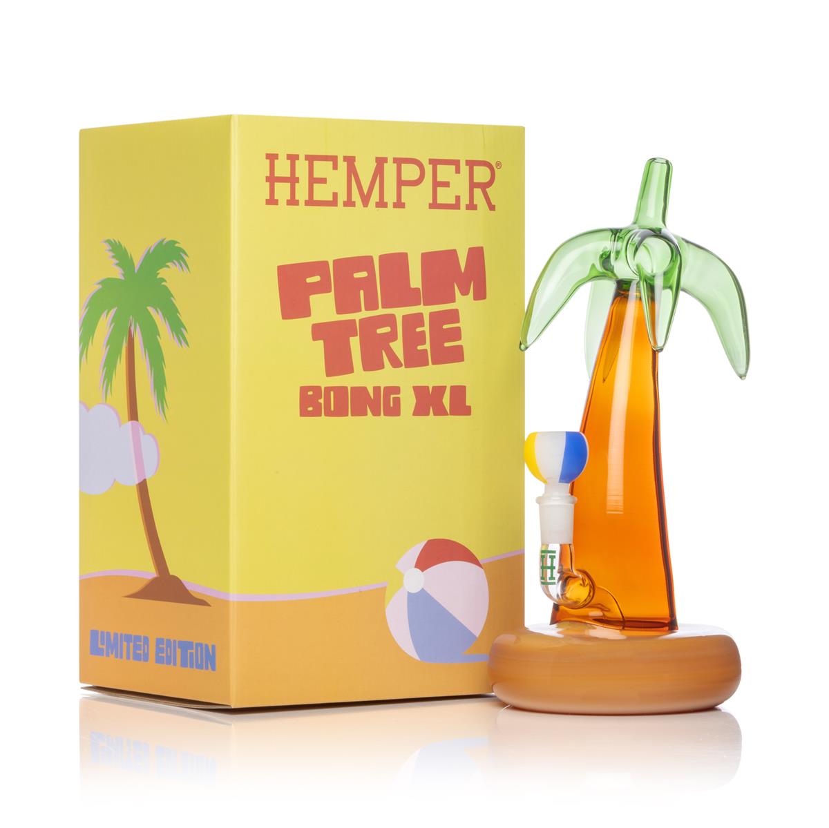 Exklusive Palm Tree XL Bong von HEMPER jetzt im Shop! ✓ 27cm Höhe ✓ Borosilikatglas ✓ Palmen-Design ➨ Gleich bestellen!