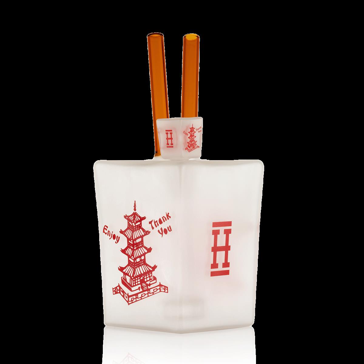Originelle Chinese Takeout XL Bong von HEMPER jetzt im Shop! &#10003; 23cm Gr&ouml;&szlig;e &#10003; Borosilikatglas &#10003; 14mm Anschluss &#10152; Gleich bestellen!