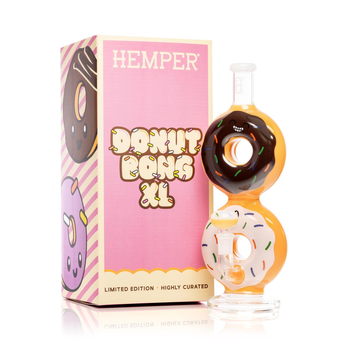 Einzigartige Donut XL Bong von HEMPER jetzt im Shop! &#10003; 27cm H&ouml;he &#10003; 3mm Borosilikatglas &#10003; 14mm Anschluss &#10152; Gleich bestellen!
